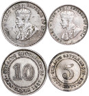 Great Brittain – Georg V. Silver Strait Settlements LOT – 2 pcs