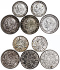 Great Brittain – Georg V. Silver 3-6 Pence LOT – 5 pcs