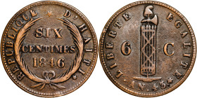 Haiti, 6 Centimes 1846