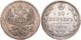 Russia - Alexander II., 1855-1881. 20 Kopecks 1873, СПБ-HI