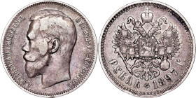 Russia - Nicholas II. , Rouble, 1897, **