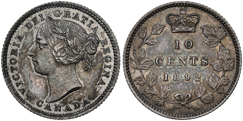 CANADA 
Victoria 1837-1901 
10 cents, London, 1892, AG small 9
Ref : KM#3
Gradin...