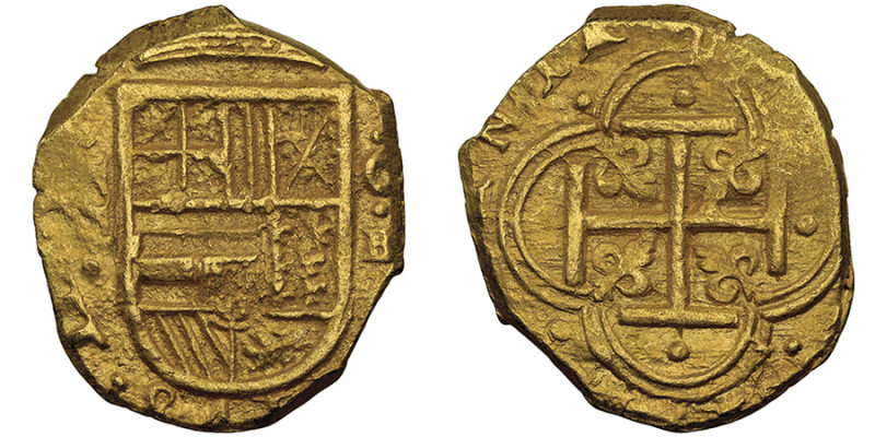 COLOMBIE
Felipe IV 1621-1665
2 escudos CE, Carthagène des Indes, 1624-1635, AU...