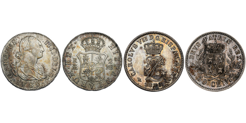 Charles VII, Prétendent, 1872-1909 
50 centimes, Bruxelles, 1876, AG 2.5 g.
Ref ...