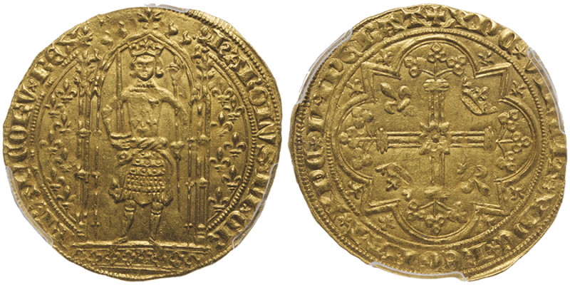 CAPÉTIENS
Charles V 1364-1380
Franc à pied, 1365, AU 3.79 g.
Ref : Dup. 360, Cia...