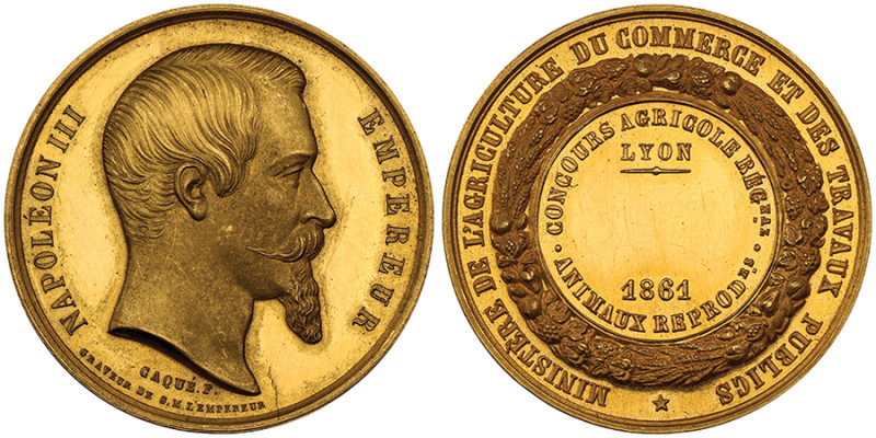 Second Empire 1852-1870
Médaille d'Or, 1861, Concours agricole régional d'animau...