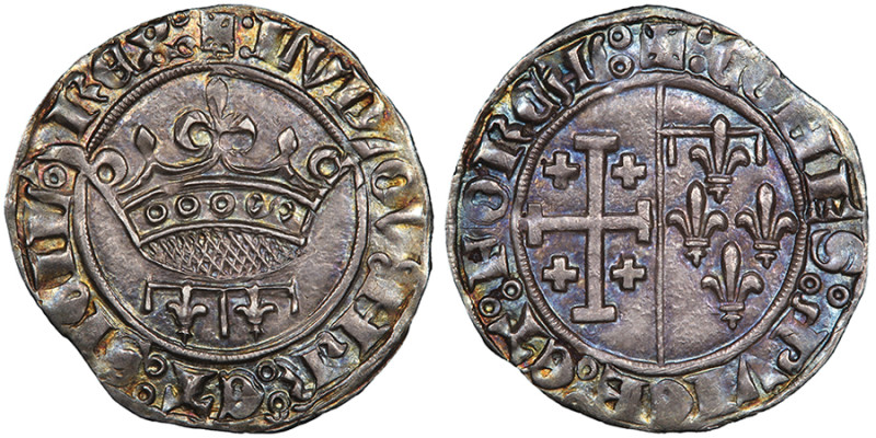 Comté de Provence 
Louis III 1384-1417 
Gros à la couronne, Tarascon, après 1389...