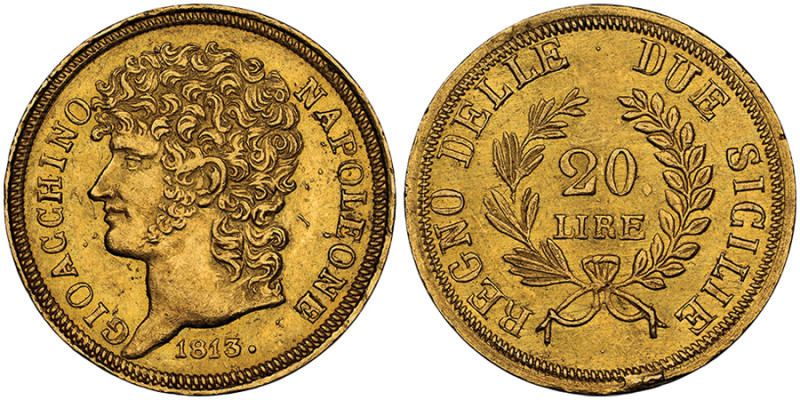 Gioacchino Murat 1808-1815 (roi de Naples et des Deux-Siciles)
20 Lire, 1813, AU...