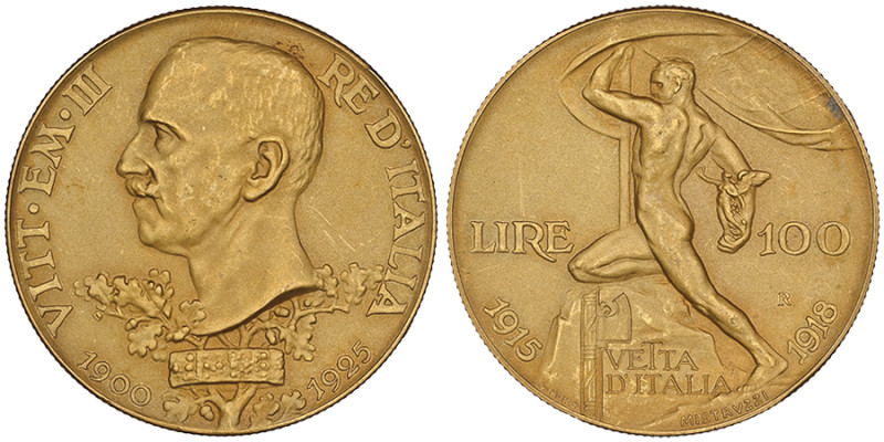 Vittorio Emanuele III 1900-1946
100 Lire, Roma, 1925 R, AU 32.25 g.
Ref : Cud. 1...