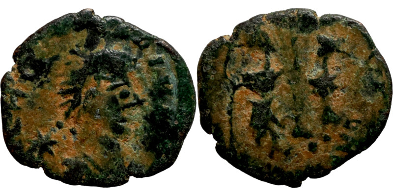 Uncertain Germanic Tribes. Imitating a Follis of Arcaadivs / Honorius. Obverse: ...