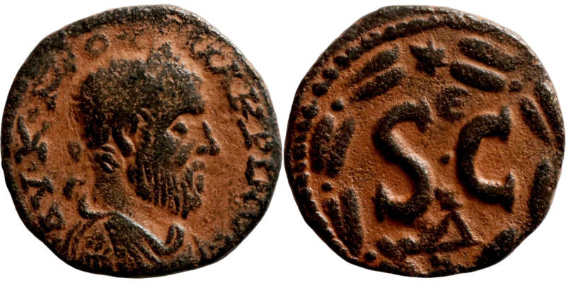 Macrinus, 217-218. Laureate, draped and cuirassed bust of Macrinus to right. Rev...