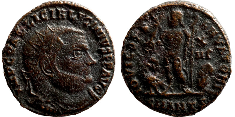 Licinius I. (321-323 AD). Follis. Obv: IMP C VAL LICIN LICINIVS P F AVG. laureat...