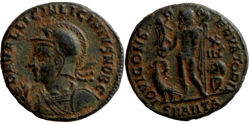 Licinius II. (317-324 AD). Follis. Obv: D N VAL LICIN LICINIVS NOB C. helmeted a...