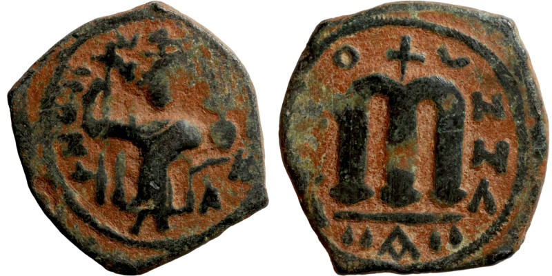 Constans II, Follis. Constantinople. Obverse: Imperial figure holding cross and ...