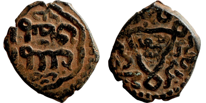 Ayyubid Dynasty (1174-1342). Bronze Coin . Obverse: Arabic Inscription Reverse: ...