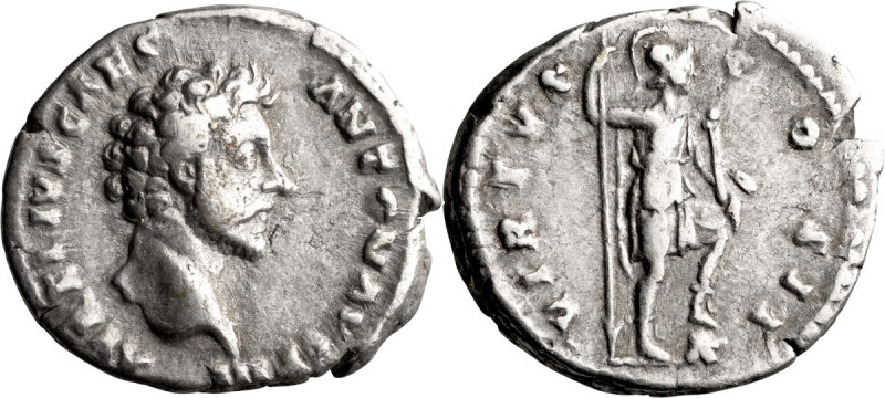 Marcus Aurelius as Caesar. Denarius; Marcus Aurelius as Caesar; 139-161 AD, Rome...