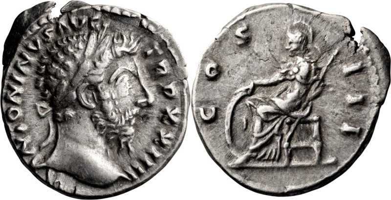 Marcus Aurelius. Denarius; Marcus Aurelius; 161-180 AD, Rome, 170 AD, Denarius, ...