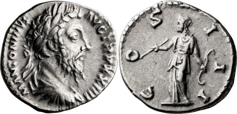 Marcus Aurelius. ; Marcus Aurelius; 161-180 AD, 170 AD, 3.26g. BM-506-8. Obv: M ...