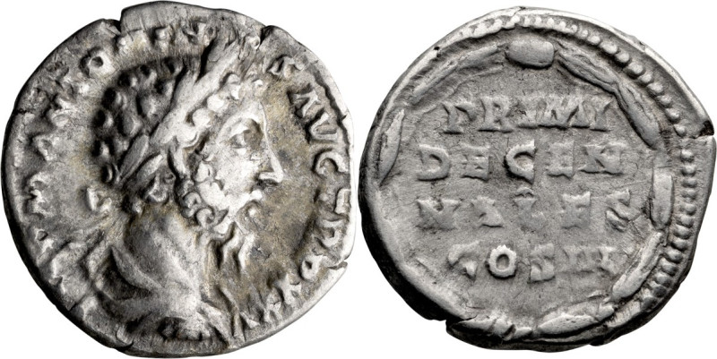 Marcus Aurelius. Denarius; Marcus Aurelius; 161-180 AD, Rome, 171 AD, Denarius, ...