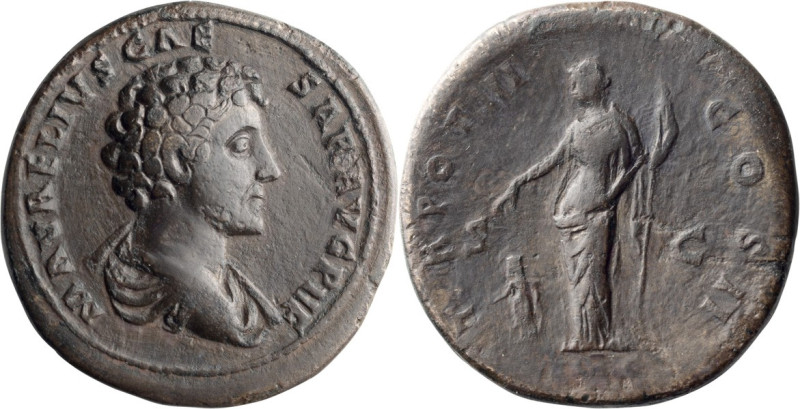 Marcus Aurelius as Caesar. Sestertius; Marcus Aurelius as Caesar; 139-161 AD, Ro...