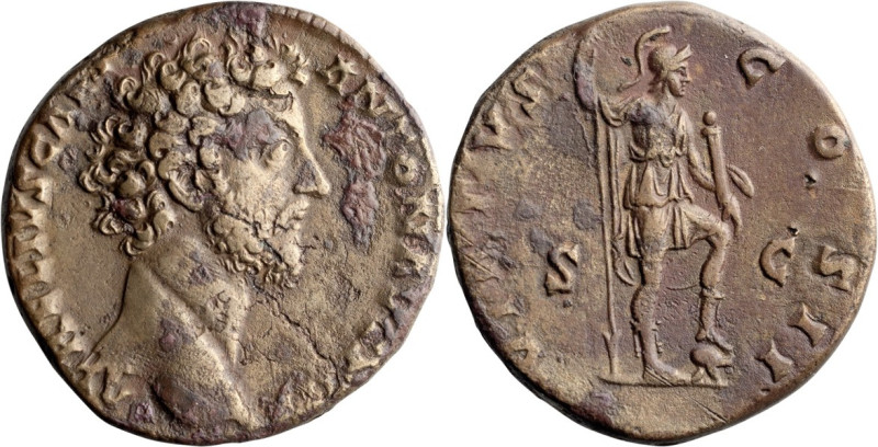 Marcus Aurelius as Caesar. Sestertius; Marcus Aurelius as Caesar; 139-161 AD, Ro...