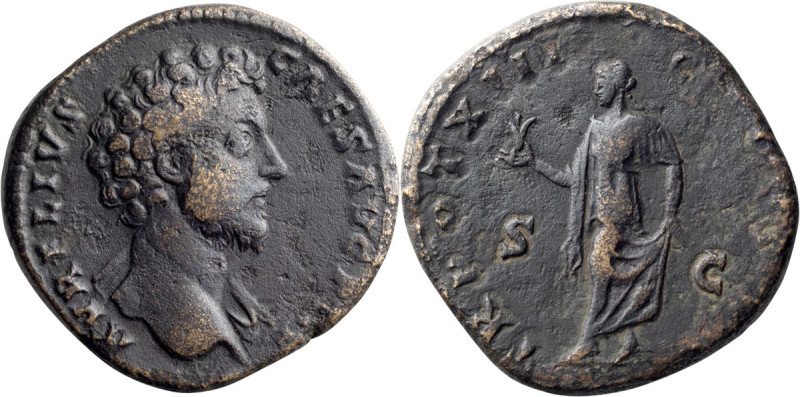 Marcus Aurelius as Caesar. Sestertius; Marcus Aurelius as Caesar; 139-161 AD, Ro...