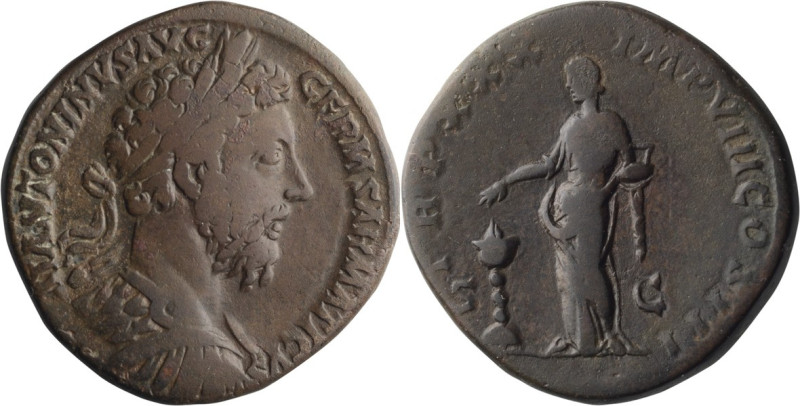 Marcus Aurelius. Sestertius; Marcus Aurelius; 161-180 AD, Rome, 176 AD, Sesterti...