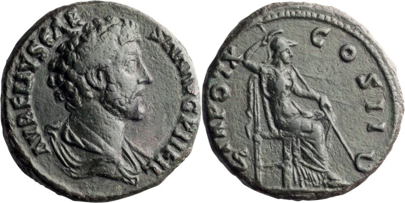 Marcus Aurelius as Caesar. Middle bronze; Marcus Aurelius as Caesar; 139-161 AD,...