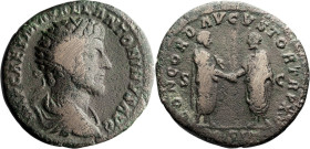 Marcus Aurelius. Dupondius; Marcus Aurelius; 161-180 AD, Rome, 161 AD, Dupondius, 11.10g. BM-855, pl. 72.6 (same dies). Obv: IMP CAES M AVREL ANTONINV...