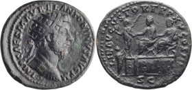 Marcus Aurelius. Dupondius; Marcus Aurelius; 161-180 AD, Rome, 161 AD, Dupondius, 11.11g. BMC-p. 521, * note. Obv: IMP CAES M AVREL ANTONINVS AVG P M ...