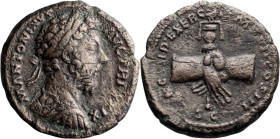 Marcus Aurelius. 40-as; Marcus Aurelius; 161-180 AD, Rome, 175 AD, As, 11.18g. Bust var. of BM-1495. Obv: M ANTONINVS - AVG TR P [XX]IX Bust laureate,...