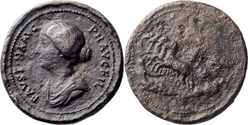 Faustina II. AE 33 medallion; Faustina II; Rome, Bronze Medallion, 46.24g. Obv: ...