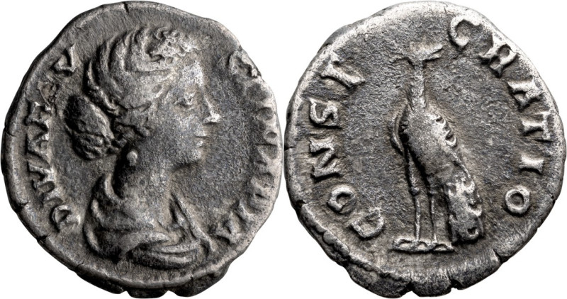 Faustina II, Diva. Denarius; Faustina II, Diva; Died 175 AD, Rome, Denarius, 2.9...