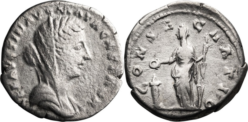 Faustina II, Diva. Denarius; Faustina II, Diva; Died 175 AD, Rome, Denarius, BM-...