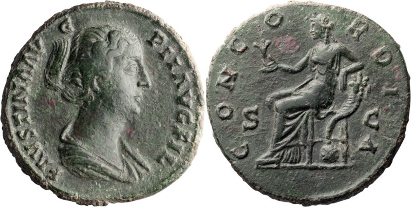 Faustina II. Middle bronze; Faustina II; Rome, Middle Bronze, 11.47g. Strack-131...