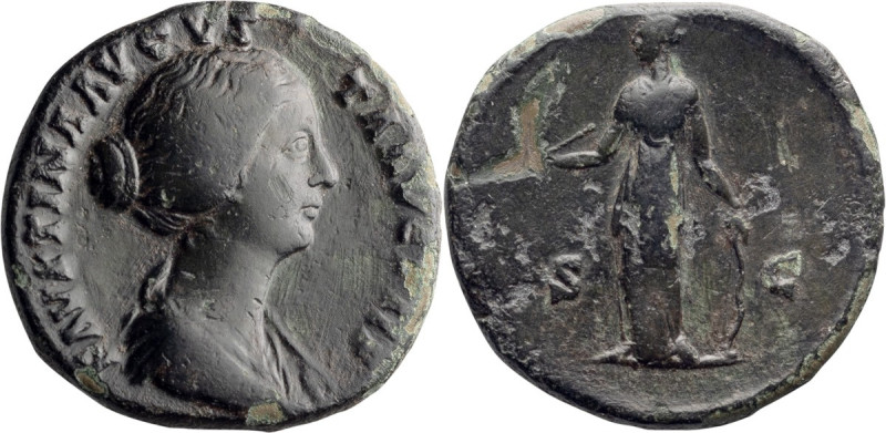Faustina II. Middle bronze; Faustina II; Rome, Middle Bronze, 13.06g. Cf. Strack...