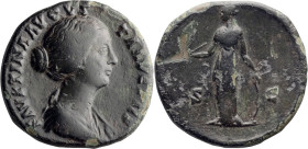 Faustina II. Middle bronze; Faustina II; Rome, Middle Bronze, 13.06g. Cf. Strack-1326 (sestertii only, no middle bronzes). Obv: FAUSTINA AVGVS - TA AV...