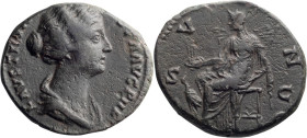Faustina II. 40-as; Faustina II; Rome, As, 12.16g. Bust var. of Strack-1327. Obv: FAVSTIN[A] - [AVGVS]TA AVG PII F Bust draped r. Rx: [I] - V - N [O] ...