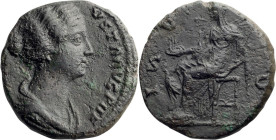 Faustina II. 40-as; Faustina II; Rome, As, 10.37g. Strack-1327. Obv: [FAVSTINA - AVG]VSTA AVG PII F Bust draped r. Rx: I - V - [N - O] on l. and r., S...