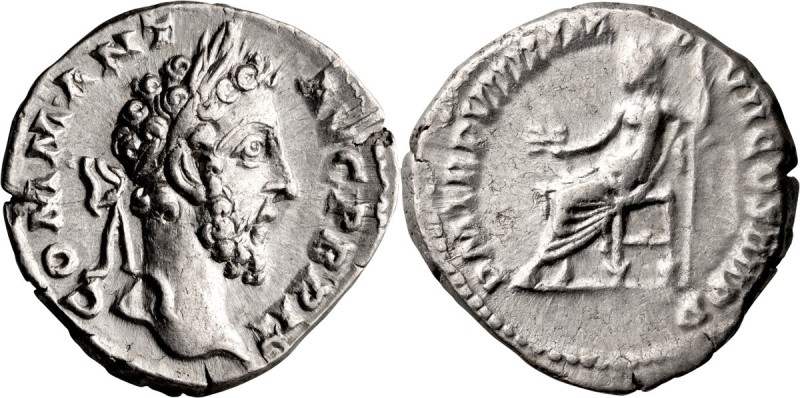 Commodus. Denarius; Commodus; 177-192 AD, Rome, 184 AD, Denarius, 3.40g. BMC-p. ...