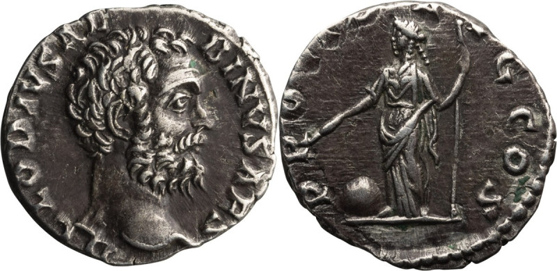 Clodius Albinus as Caesar. Denarius; Clodius Albinus as Caesar; 193-195 AD, Rome...