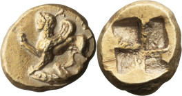 Mysia, Cyzicus Hecte. ; Mysia, Cyzicus Hecte; c. 550-450 BC, Hecte, 2.64g. von Fritze-72, Boston-1451, SNG Paris BN-201. Obv: Sphinx with foreleg rais...