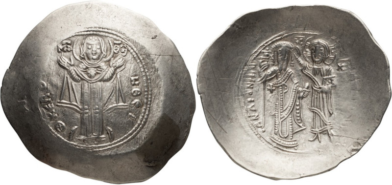 Andronicus I. ; Andronicus I; Constantinople, 1180-1185 AD, EL Aspron Trachy, 4....