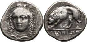 Lucania, Velia. Didrachm; Lucania, Velia; 340-300 BC, Didrachm, 7.04g. In the style of Kleudoros. Plated/FourrÃ©e. Williams-384. 56 listed in museums ...