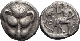 Bruttium, Rhegium. Tetradrachm; Bruttium, Rhegium; c. 450-445 BC, Tetradrachm, 16.92g. HN Italy-2477, SNG ANS-636, SNG Cop-1928, Herzfelder, Rhegium-1...