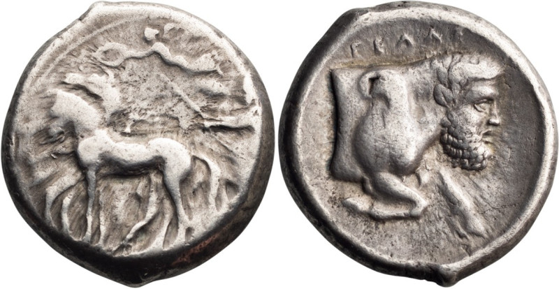 Sicily, Gela. Tetradrachm; Sicily, Gela; 420-415 BC, Tetradrachm, 16.89g. Jenkin...