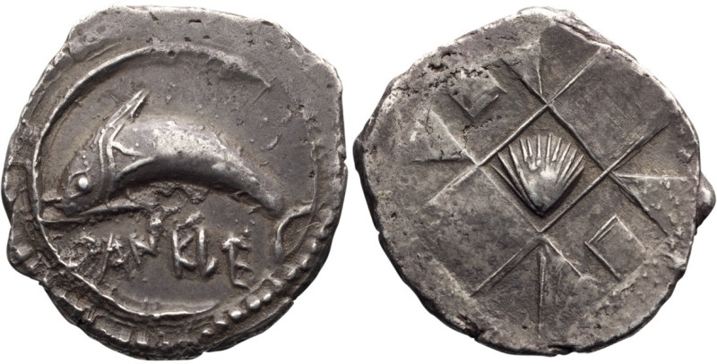 Sicily, Zankle-Messana. Drachm; Sicily, Zankle-Messana; c. 500-493 BC, Drachm, 5...