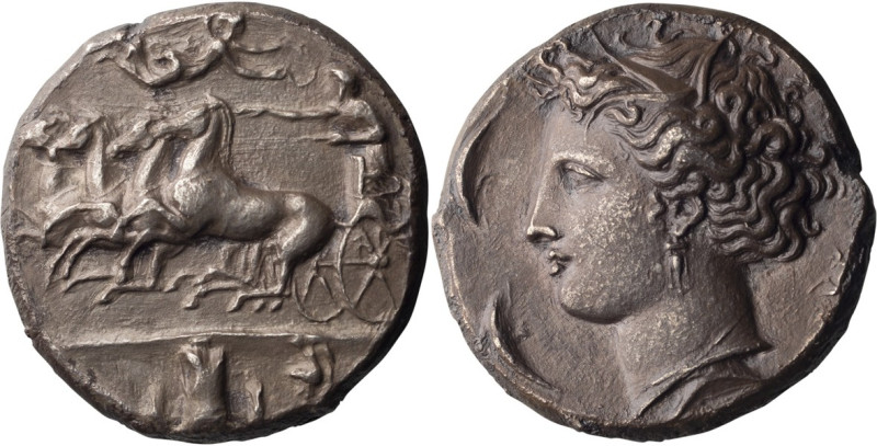 Sicily, Syracuse. Decadrachm; Sicily, Syracuse; 405-400 BC, Decadrachm, 43.01g. ...