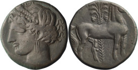 Zeugitania, Carthage. AR Tridrachm; Zeugitania, Carthage; Group 3, 205-202 BC, Tridrachm, 11.62g. Lorber-49, Punic Tridrachms, Coin Hoards IX (this co...