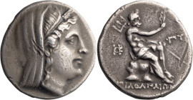 Thrace, Byzantium. Tetradrachm; Thrace, Byzantium; Ca. 240-220 BC, Tetradrachm, 13.90g. Obv: Veiled head of Demeter right, wreathed with grain. Rx: BY...